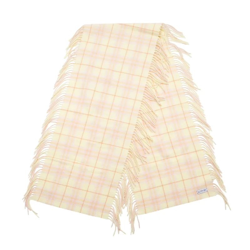 Burberry Cashmere Vintage Check Fringed Scarf