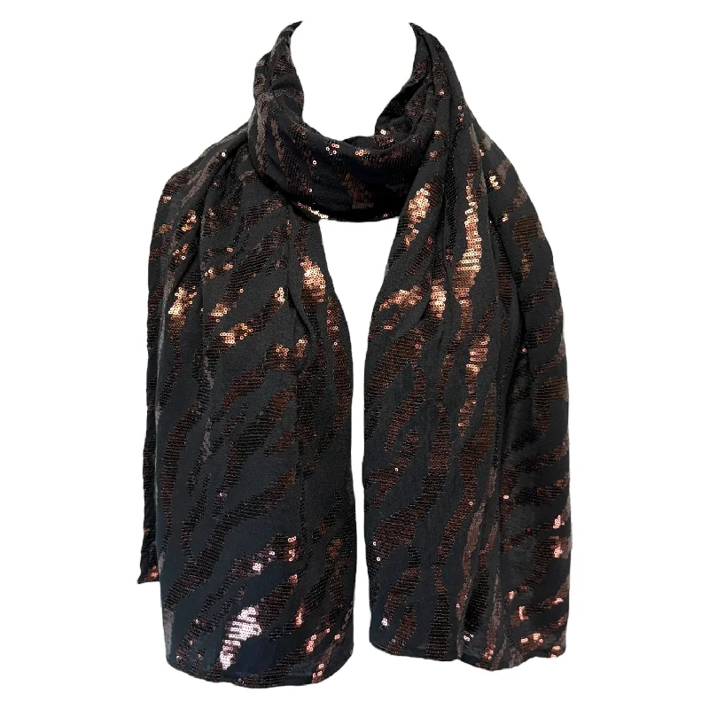 Sequined Scarf Long By Cynthia Rowley In Tiger Stripe