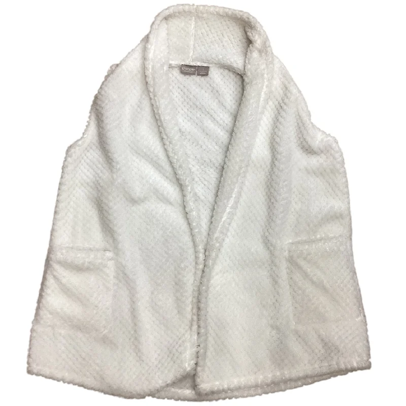 Vest Faux Fur & Sherpa By Chicos In White, Size: M