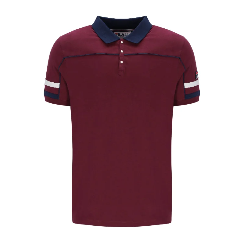 Fila Vintage Grandslam Polo Shirt Burgundy