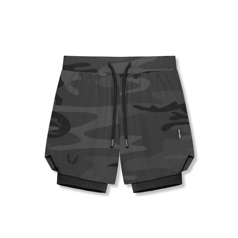 0866. Tetra-Lite® 7" Liner Short - Black Camo "Wings"/Black