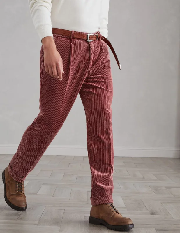 Cotton Corduroy Trousers | Coral