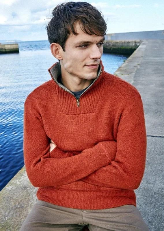 Mens Zip Sweater | Russet