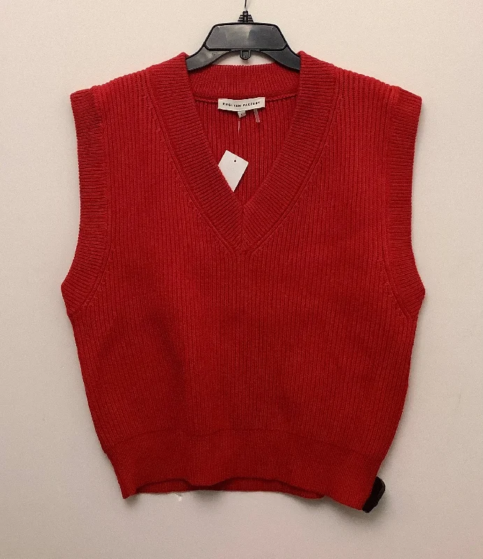 Vest Sweater By English Factory In Red, Size: L