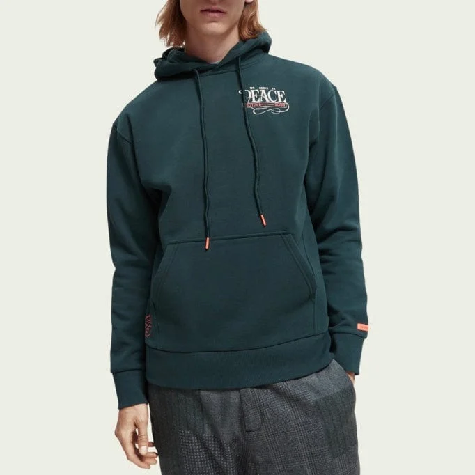 Scotch & Soda Artwork Felpa Hoodie (Space Green) 169194