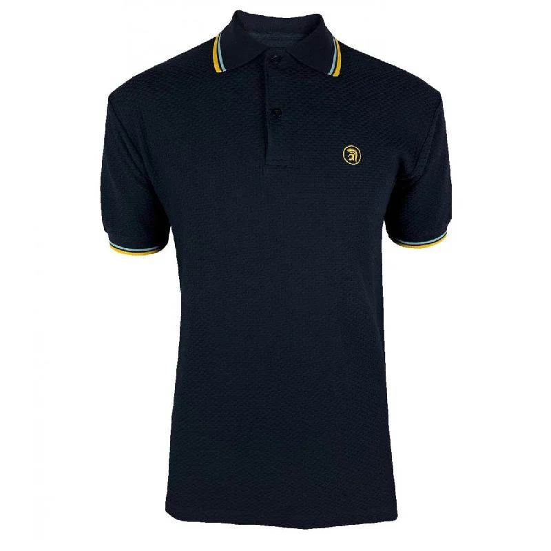 Trojan Twin Tip Textured Polo Shirt Navy