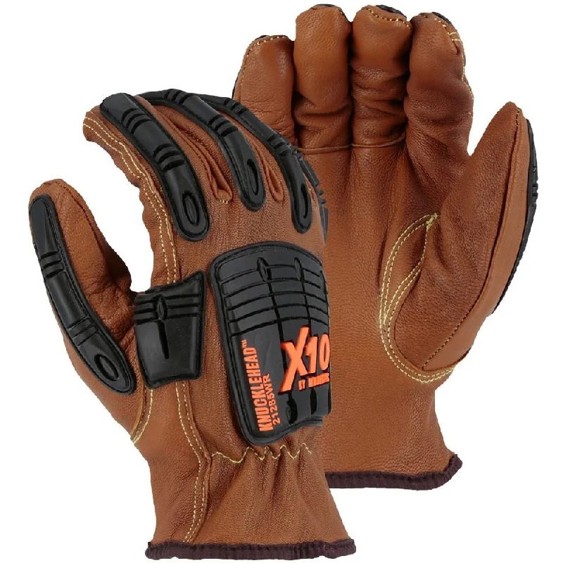 Cut Resistant Leather Drivers Glove- Kevlar Lined Goatskin, 25 Cal Arc Flash, Impact, Puncture, Abrasion, Oil, Water, and Cut Resistant (PK 12 Pairs)