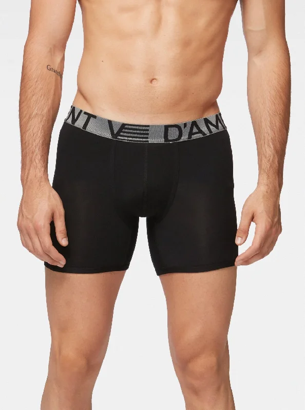 Plain black basic bamboo boxer