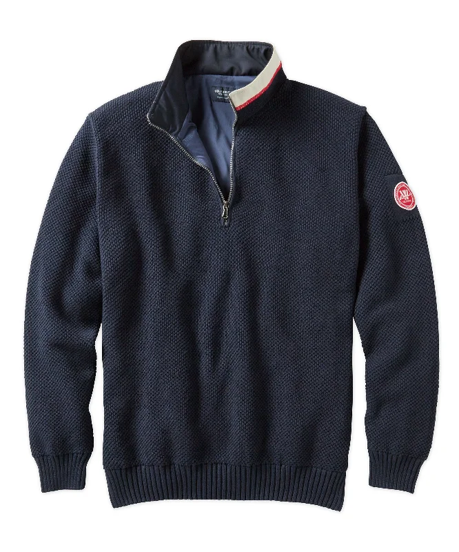 Classic Cotton Windproof Quarter-Zip Sweater