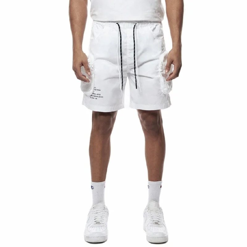 Smoke Rise Printed Nylon Utility Short (White) WS23182