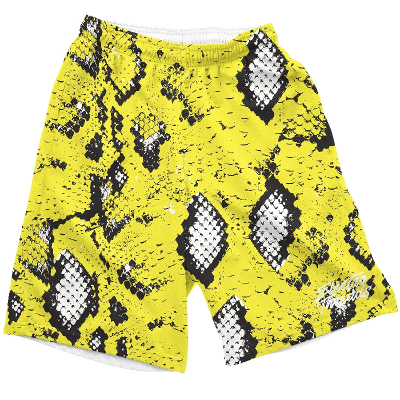 Yellow Snake Skin Shorts