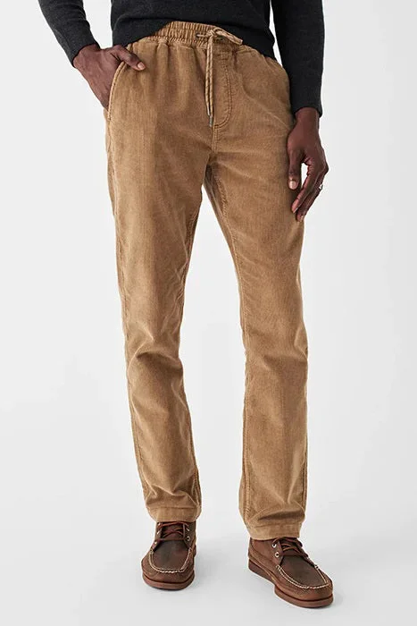 FAHERTY DRAWSTRING CORDUROY PANT IN FADED CEDAR