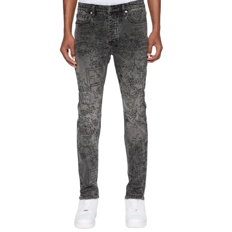 Ksubi Chitch Stencil Stitch Denim (Worn Grey Black Stone Wash) MPS25DJ055