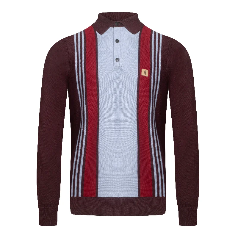 Gabicci Vintage Searle Knit Polo Berry