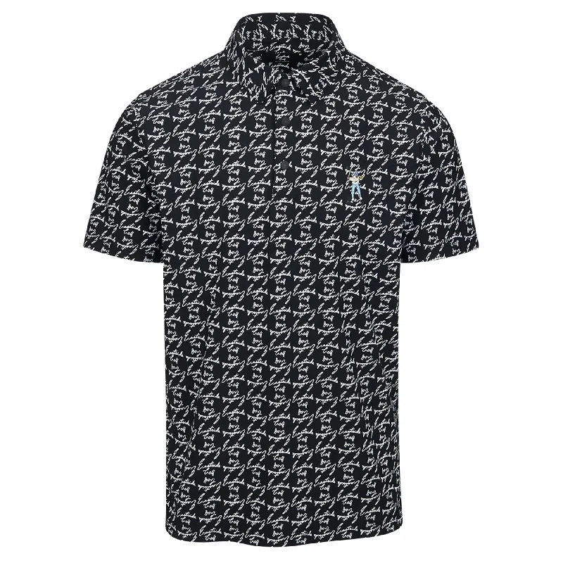 Snap Placket Polo Black Print - SU24