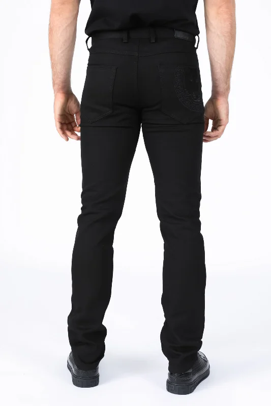 Slade Men's Black Relaxed Fit Stretch Pants