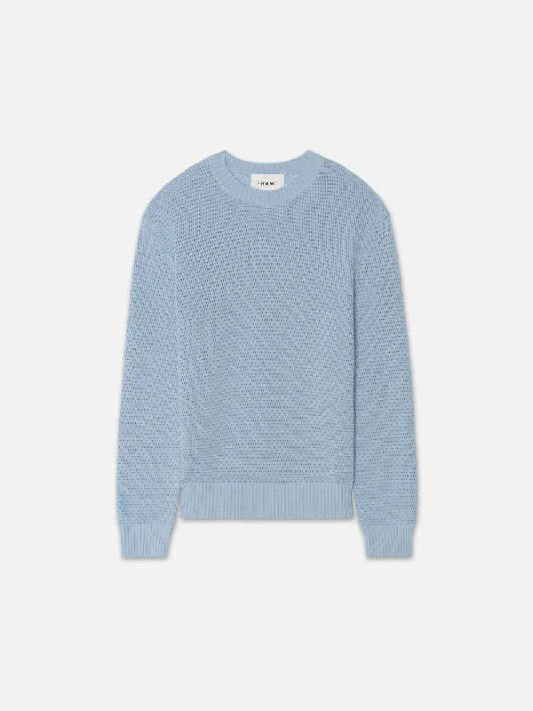 Cotton Blend Sweater -- Light Blue