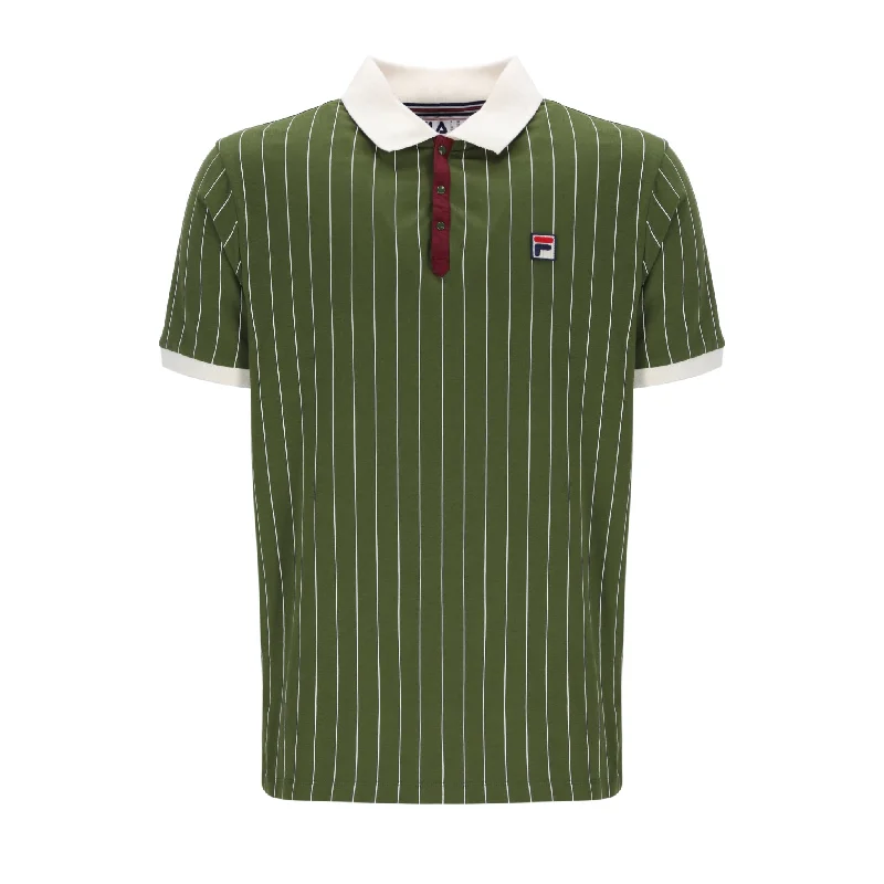 Fila Vintage BB1 Striped Polo Shirt Green