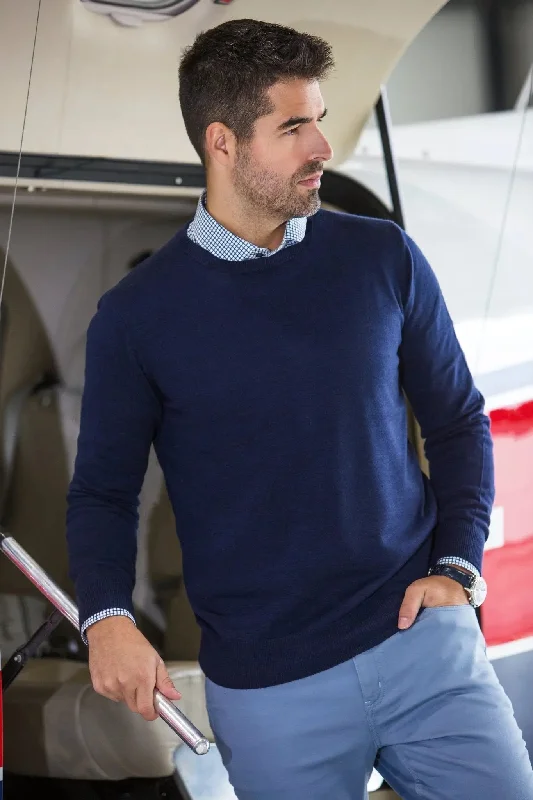 AU NOIR | Merino Wool Sweater | Marini Navy