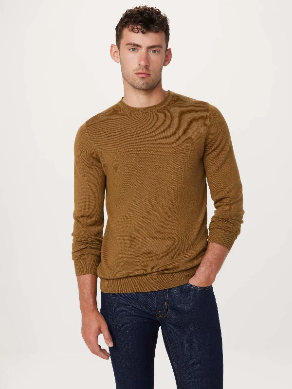 The Merino Crewneck Sweater in Caramel