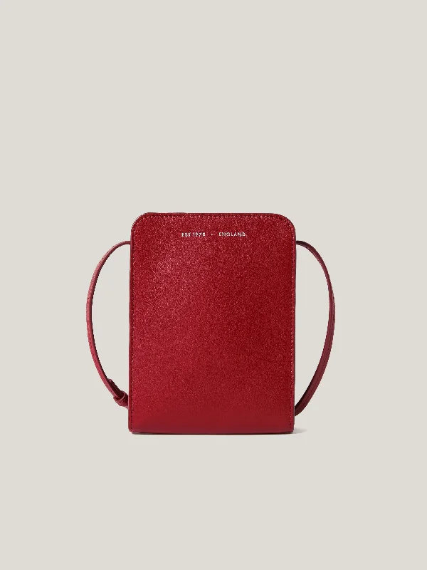 Leather Crossbody Phone Bag | Red