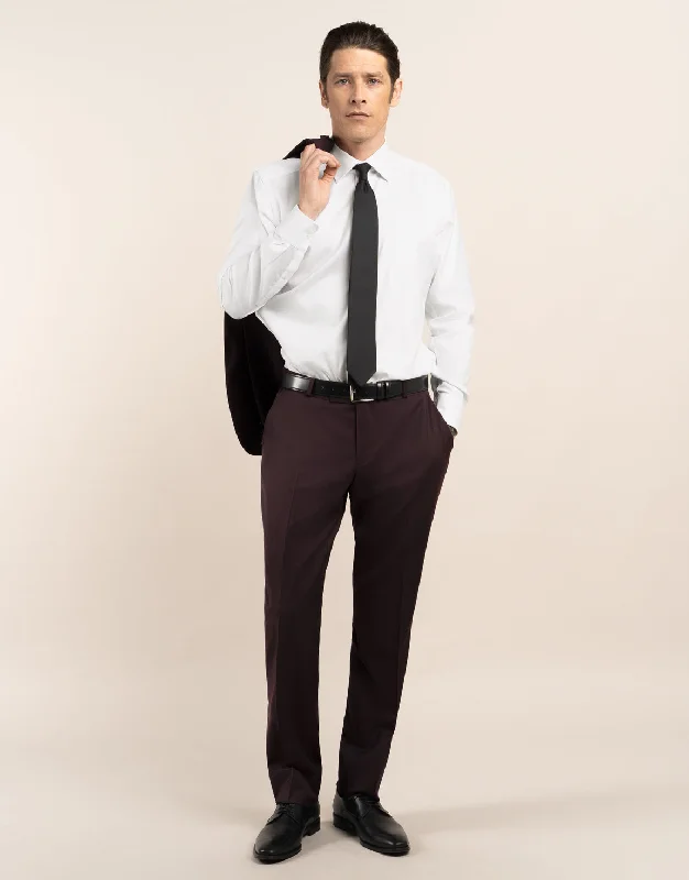 Lotus Burgundy Twill Suit Trouser