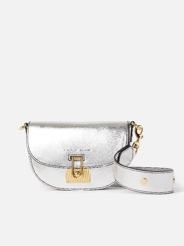 Denbigh Studded Leather Bag | Silver