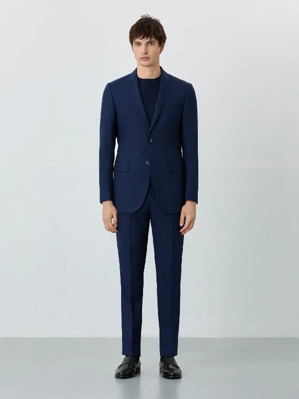 Slim Fit Prince Of Wales Suit In Wool