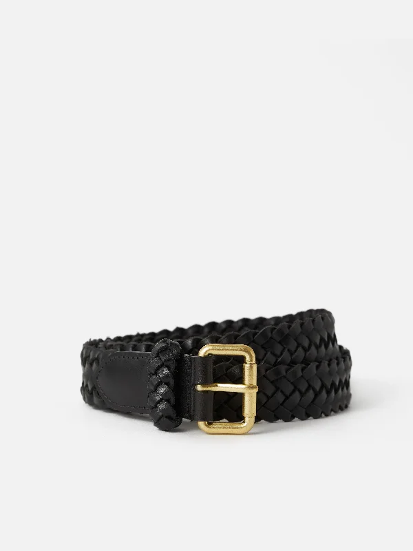 Woven Leather Belt | Black