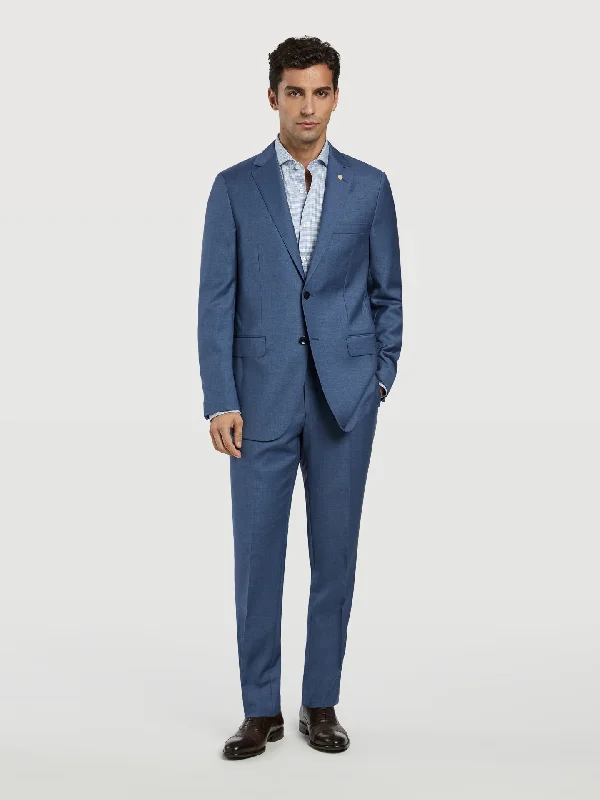 Slim fit twill business suit