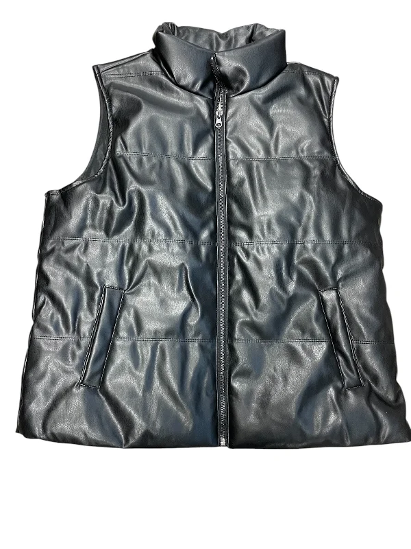 Vest Puffer & Quilted By Thread And Supply In Black, Size: M