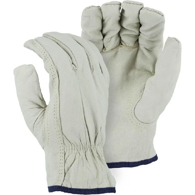 Leather Drivers Glove - Kevlar Lined Goatskin, Cut Resistant Glove, Majestic (PK 12 Pairs)