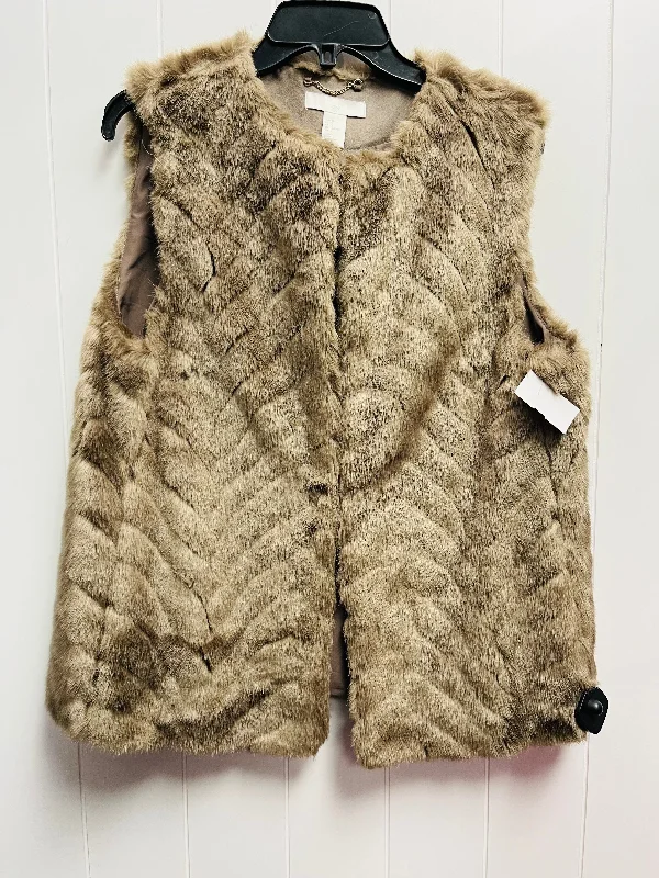 Vest Faux Fur & Sherpa By H&m In Brown, Size: 6