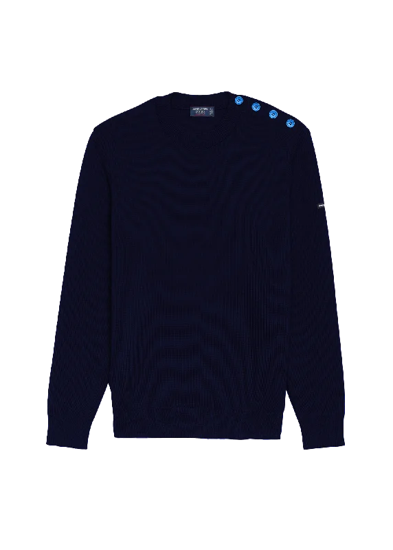 Cancale sailor jumper - regular fit, in pure new wool (MARINE POP/PAON)