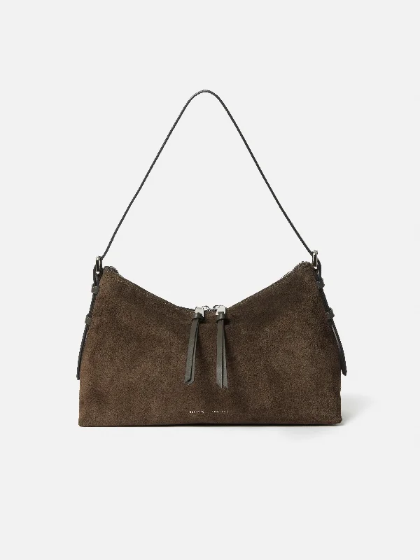 Trafalgar Suede Shoulder Bag | Khaki