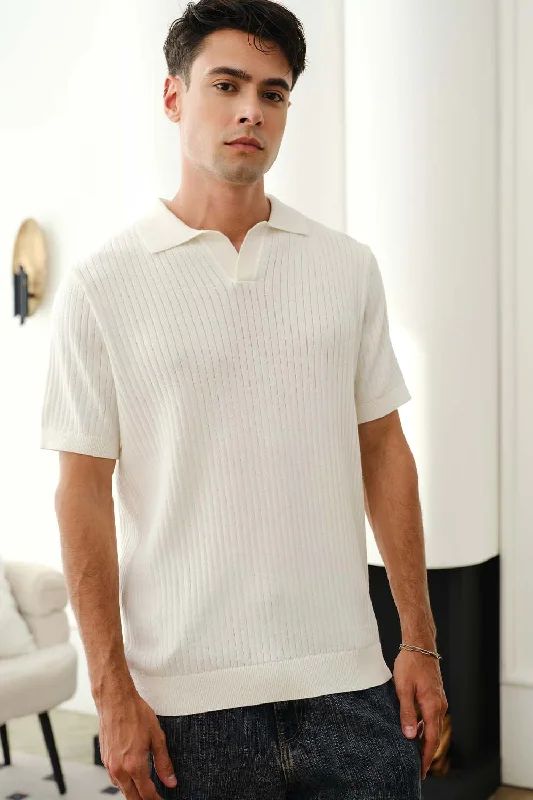 Ivory Knit Polo T-shirt