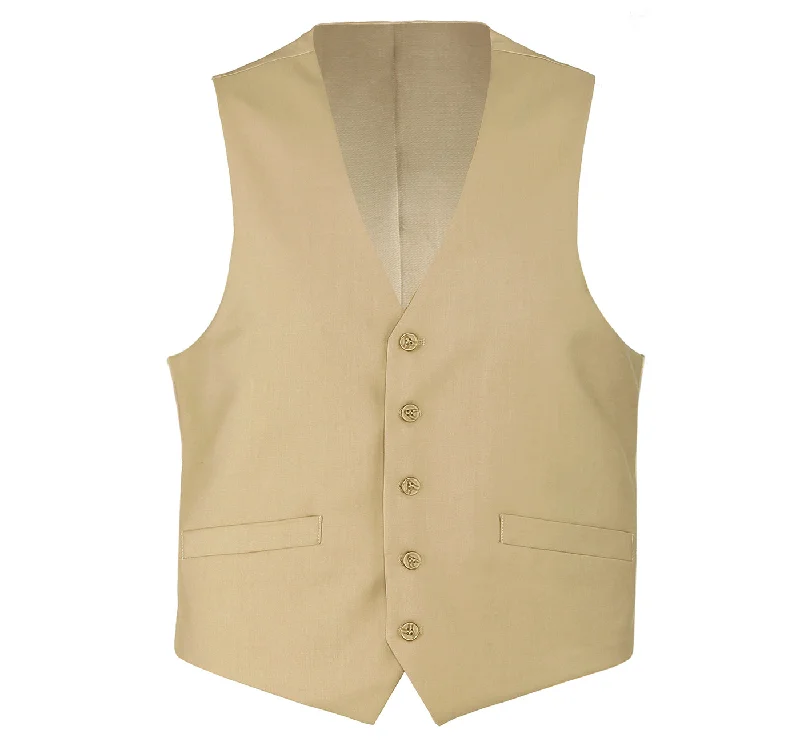 Super 140s Wool Waistcoat in Tan by Renoir