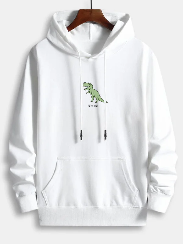 Cute Cartoon Dinosaur Print Cotton Hoodie