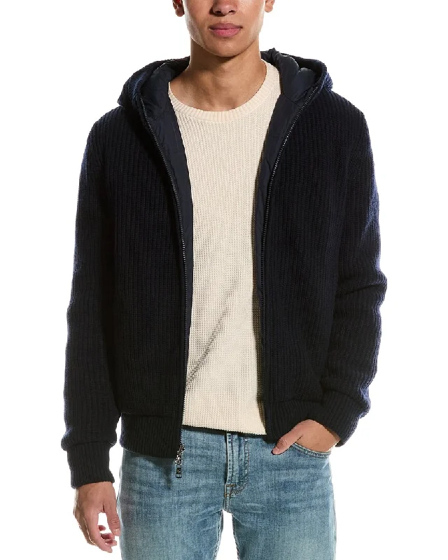 Moncler Wool & Cashmere-Blend Down Cardigan