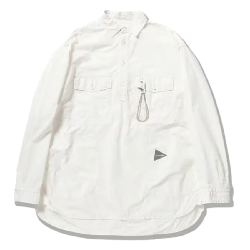 And Wander Cordura Typewriter L/S Over Shirt White