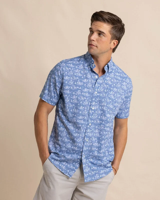 brrr°® Intercoastal Sunset Beach Short Sleeve Sport Shirt