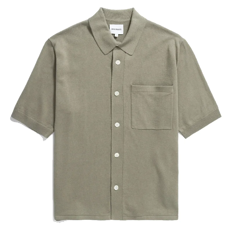 Norse Projects Rollo Cotton Linen SS Shirt Clay