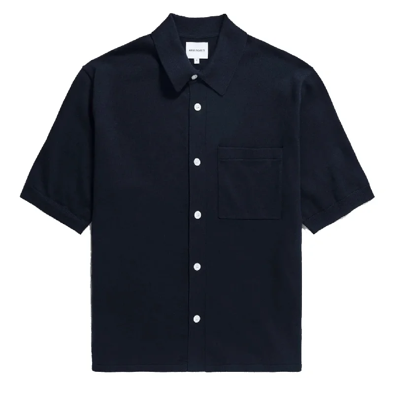 Norse Projects Rollo Cotton Linen SS Shirt Dark Navy