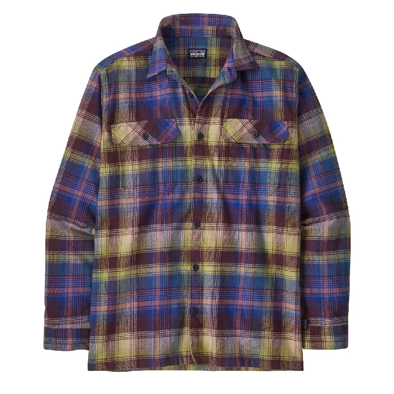 Patagonia LS Organic Cotton Midweight Fjord Flannel Shirt Sun Rays Obsidian Plum