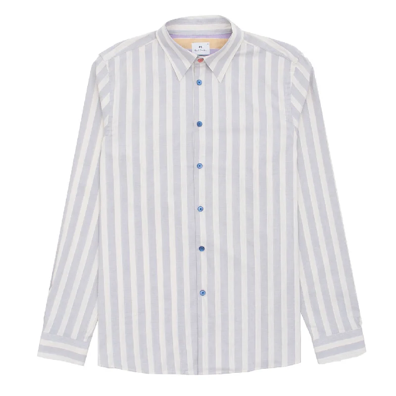 Paul Smith L/S Regular Fit Shirt Light Blue and White Stripes