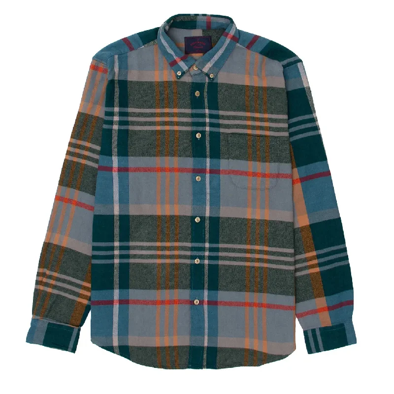 Portuguese Flannel Button Down Realm Shirt Light Blue Check