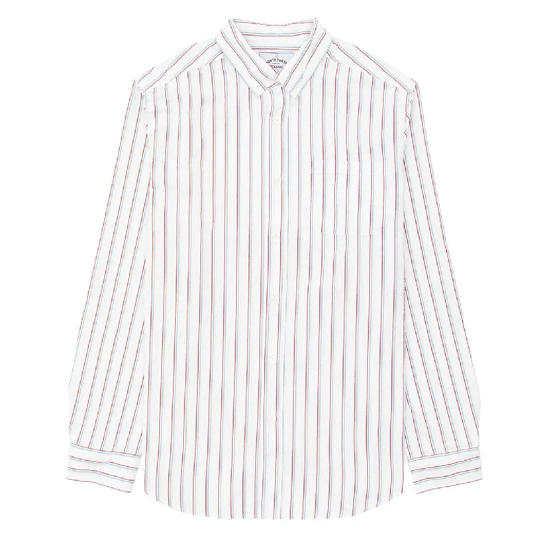 Portuguese Flannel L/S Seersucker Atlantico Shirt Multi Stripe