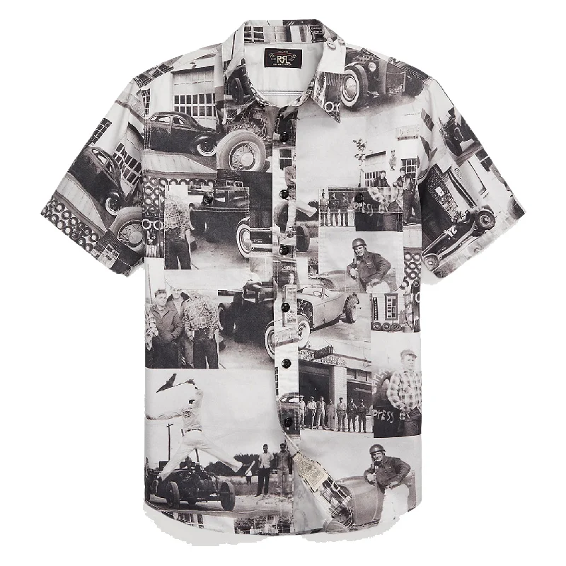 RRL by Ralph Lauren Photo-Print Twill Workshirt Black/White