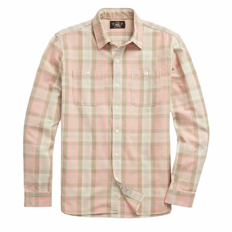 RRL by Ralph Lauren Plaid Woven Workshirt Pink Multi