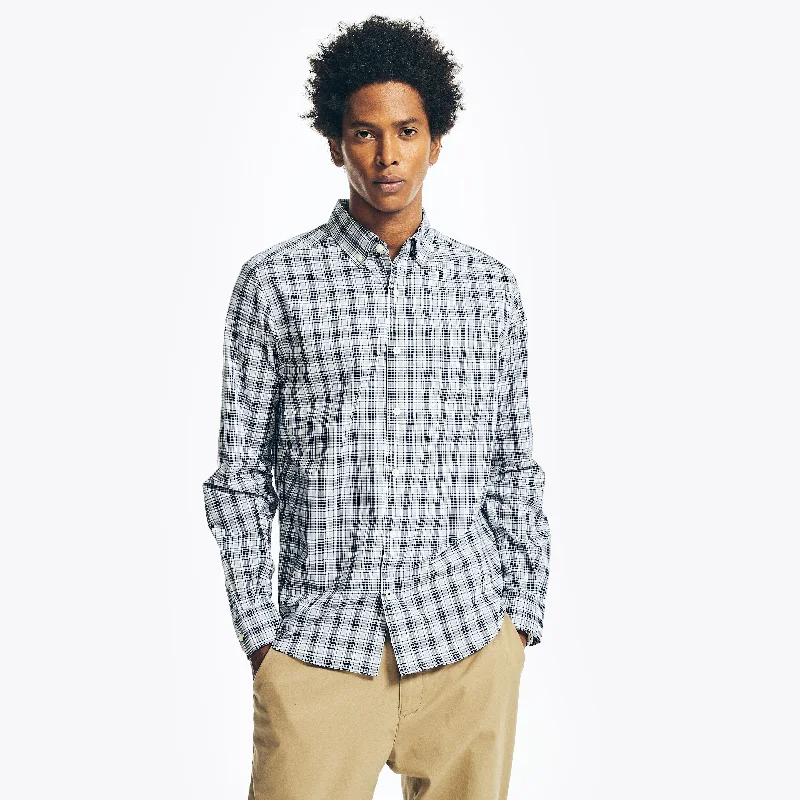 Nautica Mens Plaid Oxford Shirt